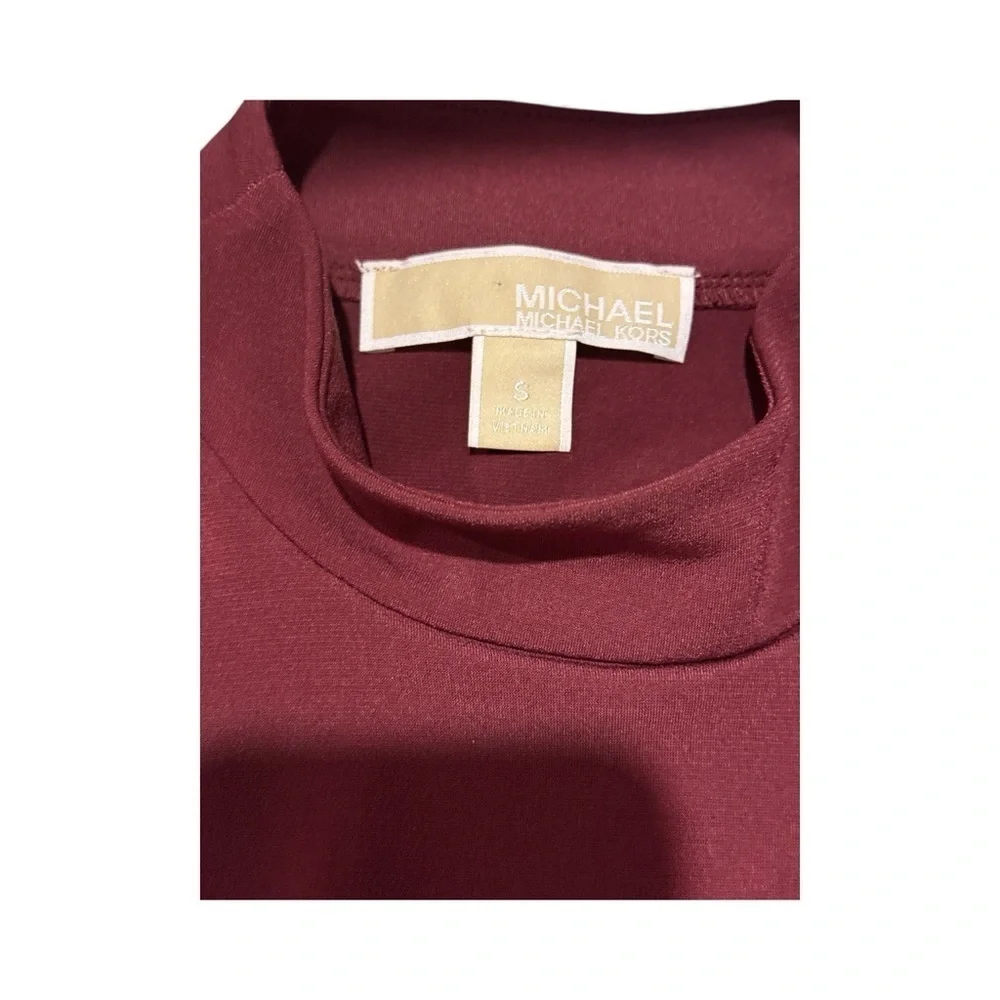 MICHAEL KORS Elegant Maroon Long Sleeve Top
